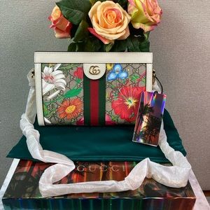 NWT Gucci GG Ophidia Flora Supreme Chain Crossbody Bag